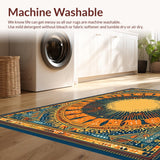 Ultra Soft Area Rug, Non Slip, Stain Resistant, Washable Area Rugs for Living Room, Bedroom, Chic Minimalist Circular Pattern(Orange)