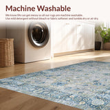 Ultra Soft Area Rug, Non Slip, Stain Resistant, Washable Area Rugs for Living Room, Bedroom, Elegant Transitional Gray Medallion(Gray)