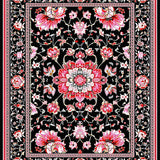 Modern Tiled Floral Aesthetic(Black)