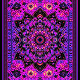 Ultra Soft Area Rug, Non Slip, Stain Resistant, Washable Area Rugs for Living Room, Bedroom, Electric UV Reactive Geometric Style(Purple)