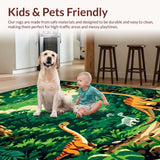 Playful Jurassic Scene Motif(Green)