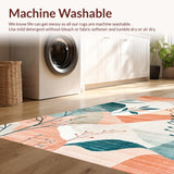 Ultra Soft Area Rug, Non Slip, Stain Resistant, Washable Area Rugs for Living Room, Bedroom, Transitional Cozy Abstract Aesthetic(Orange)