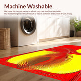 Ultra Soft Area Rug, Non Slip, Stain Resistant, Washable Area Rugs for Living Room, Bedroom, Artistic Circular Color Harmony(Red)