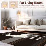 Ultra Soft Area Rug, Non Slip, Stain Resistant, Washable Area Rugs for Living Room, Bedroom, Handcrafted Organic Shape Statement(White)