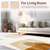 Ultra Soft Area Rug, Non Slip, Stain Resistant, Washable Area Rugs for Living Room, Bedroom, Boho Chic Area Abstract Beige Runner for Hallway Charm(Beige)