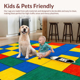 Ultra Soft Area Rug, Non Slip, Stain Resistant, Washable Area Rugs for Living Room, Bedroom, Youthful Engaging Play Space Decor(Yellow)