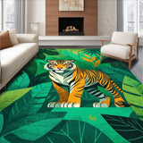 Ultra Soft Area Rug, Non Slip, Stain Resistant, Washable Area Rugs for Living Room, Bedroom, Charming Playful Wildlife Design(Orange)