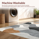 Ultra Soft Area Rug, Non Slip, Stain Resistant, Washable Area Rugs for Living Room, Bedroom, Contemporary Soft Tiled Pattern(Gray)