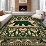 Ultra Soft Area Rug, Non Slip, Stain Resistant, Washable Area Rugs for Living Room, Bedroom, Rustic Nature-Inspired Patchwork Aesthetic(Green)