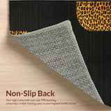 Ultra Soft Area Rug, Non Slip, Stain Resistant, Washable Area Rugs for Living Room, Bedroom, Chic Earthy Toned Leopard Design(Black)