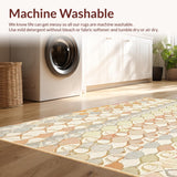 Beige Scallop Edge with Stylized Overlapping Fan Motif Design(Beige)