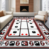 Ultra Soft Area Rug, Non Slip, Stain Resistant, Washable Area Rugs for Living Room, Bedroom, Crisp Monochrome Dice Pattern(Red)
