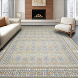 Ultra Soft Area Rug, Non Slip, Stain Resistant, Washable Area Rugs for Living Room, Bedroom, Stylish Bordered for Patios in Grey and Brown(Gray)