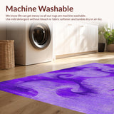 Ultra Soft Area Rug, Non Slip, Stain Resistant, Washable Area Rugs for Living Room, Bedroom, Charming Colorful Ripple Effect(Purple)