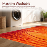 Ultra Soft Area Rug, Non Slip, Stain Resistant, Washable Area Rugs for Living Room, Bedroom, Bold Striped Color Splash Effect(Orange)
