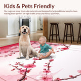 Ultra Soft Area Rug, Non Slip, Stain Resistant, Washable Area Rugs for Living Room, Bedroom, Pastel Gradient Blossom Pattern(Red)