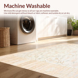 Ultra Soft Area Rug, Non Slip, Stain Resistant, Washable Area Rugs for Living Room, Bedroom, Elegant Floral Area Entryway(Beige)
