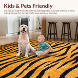 Ultra Soft Area Rug, Non Slip, Stain Resistant, Washable Area Rugs for Living Room, Bedroom, Artistic Black and Orange Blend(Orange)