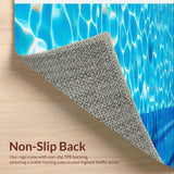 Ultra Soft Area Rug, Non Slip, Stain Resistant, Washable Area Rugs for Living Room, Bedroom, Chic 3D Water-Inspired Motif(Blue)