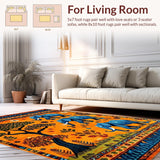 Ultra Soft Area Rug, Non Slip, Stain Resistant, Washable Area Rugs for Living Room, Bedroom, Bright Cheerful Nature Inspired Rug(Orange)