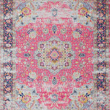 Ultra Soft Area Rug, Non Slip, Stain Resistant, Washable Area Rugs for Living Room, Bedroom, Charming Vintage Floral Motif(Pink)
