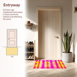 Ultra Soft Area Rug, Non Slip, Stain Resistant, Washable Area Rugs for Living Room, Bedroom, Vibrant Whimsical Tie-Dye Aesthetic(Orange)