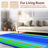 Ultra Soft Area Rug, Non Slip, Stain Resistant, Washable Area Rugs for Living Room, Bedroom, Whimsical Modern Fluid Design(Blue)