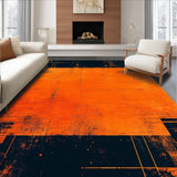 Ultra Soft Area Rug, Non Slip, Stain Resistant, Washable Area Rugs for Living Room, Bedroom, Bold Lava Swirl Pattern(Orange)