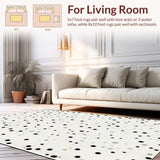 Ultra Soft Area Rug, Non Slip, Stain Resistant, Washable Area Rugs for Living Room, Bedroom, Trendy Neutral Geometric Design(White)