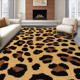Ultra Soft Area Rug, Non Slip, Stain Resistant, Washable Area Rugs for Living Room, Bedroom, Exotic Leopard Print Living Room Non-Slip Rug(Beige)