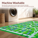 Ultra Soft Area Rug, Non Slip, Stain Resistant, Washable Area Rugs for Living Room, Bedroom, Whimsical Traffic Pattern Rug(Green)