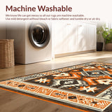 Ultra Soft Area Rug, Non Slip, Stain Resistant, Washable Area Rugs for Living Room, Bedroom, Unique Striped Minimalist Appeal(Orange)