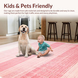 Ultra Soft Area Rug, Non Slip, Stain Resistant, Washable Area Rugs for Living Room, Bedroom, Modern Non-Skid Baby Room Soft Rug(Pink)