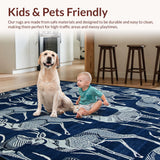 Ultra Soft Area Rug, Non Slip, Stain Resistant, Washable Area Rugs for Living Room, Bedroom, Luxe Blue Animalistic Appeal(Blue)