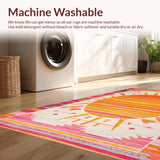Ultra Soft Area Rug, Non Slip, Stain Resistant, Washable Area Rugs for Living Room, Bedroom, Vibrant Playful Color Splash Design(Orange)