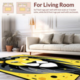 Ultra Soft Area Rug, Non Slip, Stain Resistant, Washable Area Rugs for Living Room, Bedroom, Charming Childlike Illustration Rug(Yellow)