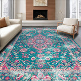 Artful Teal and Rose Symmetry(Blue)