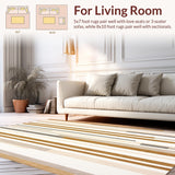 Contemporary Stripe Area Neutral Tone Non Slip Stain Proof(Beige)