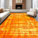 Ultra Soft Area Rug, Non Slip, Stain Resistant, Washable Area Rugs for Living Room, Bedroom, Trendy Vibrant Swirled Color Canvas(Orange)