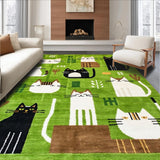 Ultra Soft Area Rug, Non Slip, Stain Resistant, Washable Area Rugs for Living Room, Bedroom, Whimsical Irregular Shape Delight(Green)