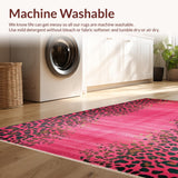 Ultra Soft Area Rug, Non Slip, Stain Resistant, Washable Area Rugs for Living Room, Bedroom, Vibrant Animal Print Aesthetic(Pink)
