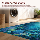 Ultra Soft Area Rug, Non Slip, Stain Resistant, Washable Area Rugs for Living Room, Bedroom, Ocean Floor Sensory Play Mat(Blue)
