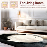 Lunar Eclipse Area Taupe & Cream Moon Phase Witchy Accent(Gray)