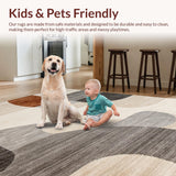 Ultra Soft Area Rug, Non Slip, Stain Resistant, Washable Area Rugs for Living Room, Bedroom, Chic Abstract Earthy Hues(Beige)