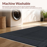 Ultra Soft Area Rug, Non Slip, Stain Resistant, Washable Area Rugs for Living Room, Bedroom, Elegant Vintage Tiled Pattern(Black)