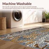 Ultra Soft Area Rug, Non Slip, Stain Resistant, Washable Area Rugs for Living Room, Bedroom, Rustic Textured Feline Design(Gray)