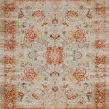 Ultra Soft Area Rug, Non Slip, Stain Resistant, Washable Area Rugs for Living Room, Bedroom, Vintage Distressed Botanical Motif(Gray)