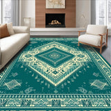 Ultra Soft Area Rug, Non Slip, Stain Resistant, Washable Area Rugs for Living Room, Bedroom, Vintage Style Entryway Washable Soft Area Rug(Green)