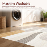 Ultra Soft Area Rug, Non Slip, Stain Resistant, Washable Area Rugs for Living Room, Bedroom, Modern Artisan Woven with Boho Inspired Beige Abstract(Beige)