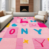Ultra Soft Area Rug, Non Slip, Stain Resistant, Washable Area Rugs for Living Room, Bedroom, Artistic Playful Learning Environment Textile(Pink)